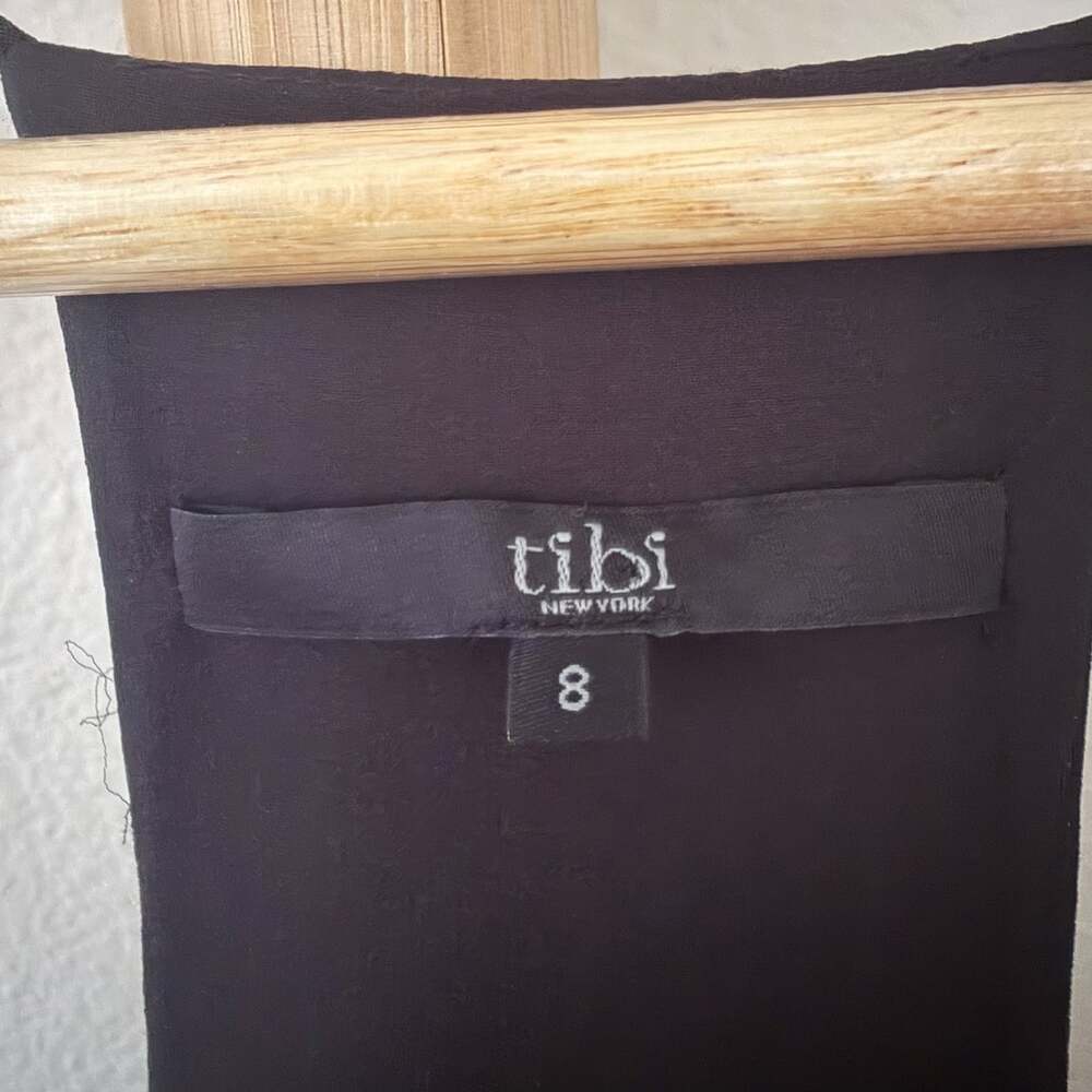 Tibi Pleated Maxi Dress Black Silk Spaghetti Strap Size 8 Evening Gown - Picture 6 of 12